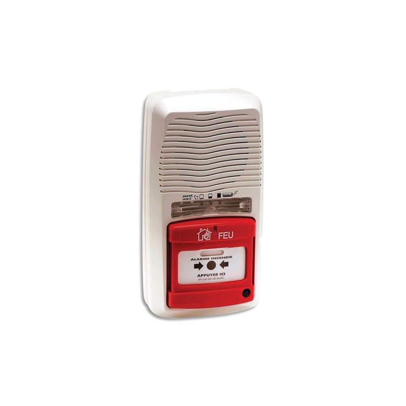 LIFEBOX Alarme incendie type 4 Blanche, centrale autonome sur pile, 90Db - Dim : L12,6 x H24,2 x P6,6 cm