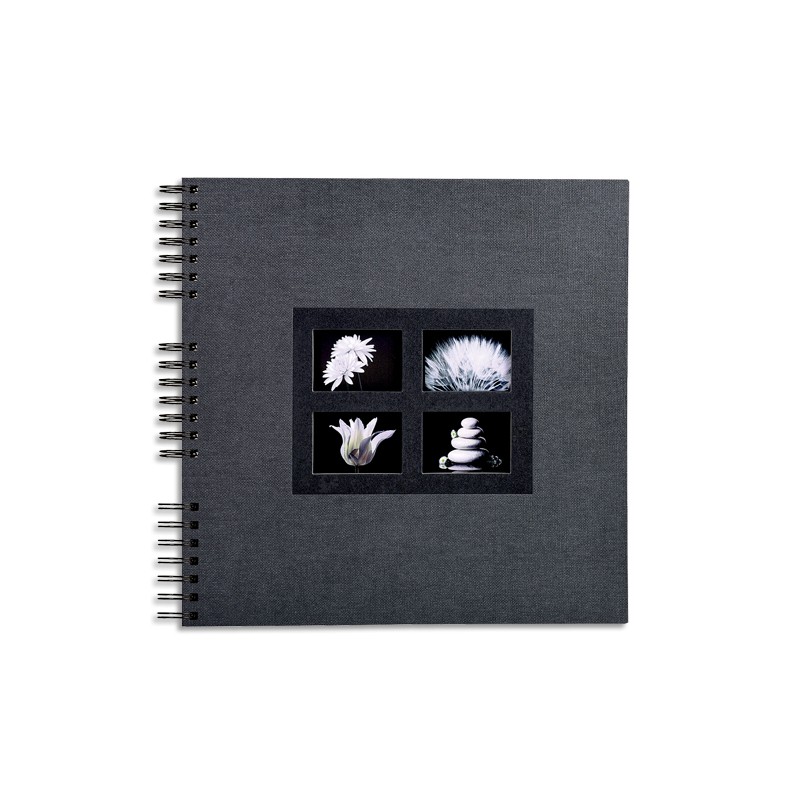 EXACOMPTA Album photos à spirales PASSION. Capacité 360 photos, pages Noires. 32x32 cm, coloris Noir