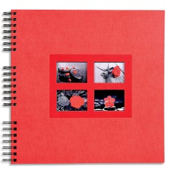 EXACOMPTA Album photos à spirales PASSION. Capacité 360 photos, pages Noires. 32x32 cm, coloris Rouge