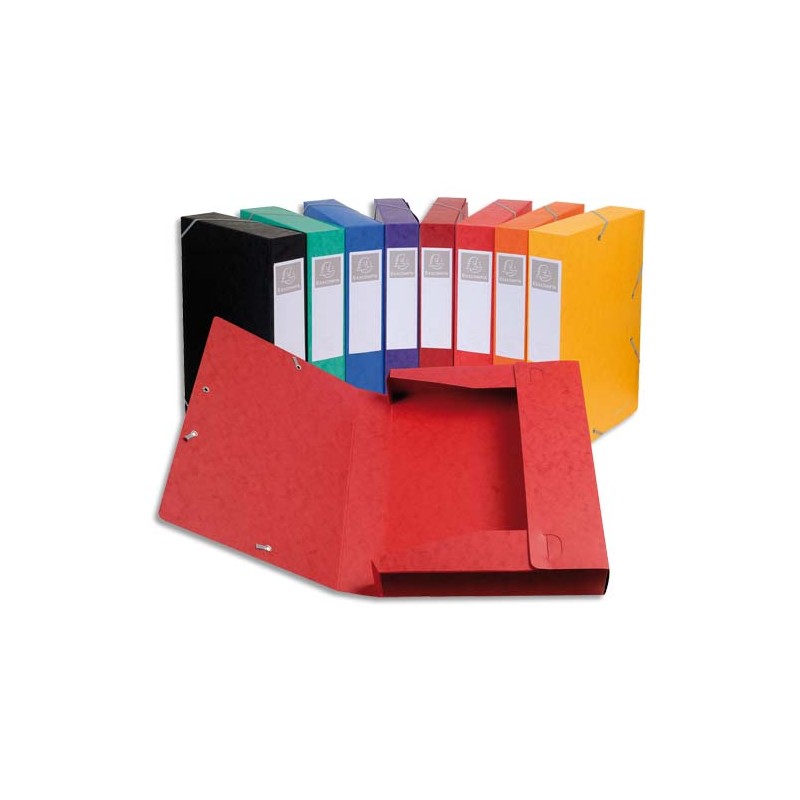 EXACOMPTA Boîte de classement dos 2,5 cm, en carte lustrée 5/10e coloris assortis