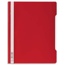 DURABLE Chemise de présentation à lamelles A4+ - gouttière de passage - couverture pvc transparente Rouge