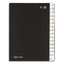 DURABLE Trieur numérique Noir int papier recyclé. 31 compartiments (1-31 + 1 neutre). Format 26,5x34cm