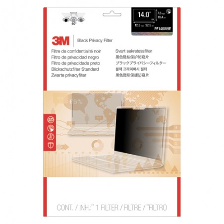 3M Filtre de confidentialité Noir Touch écran bord à bord pour PC portable 14,0 16:09 PF140W9E