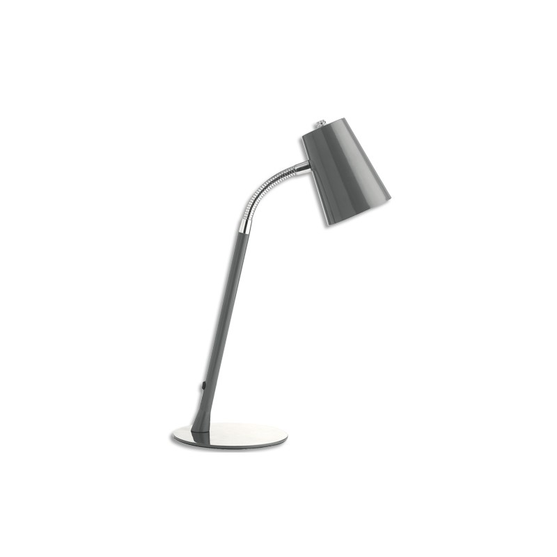 UNILUX Lampe à Led Flexio Gris métal - Tête 13,3 cm, Hauteur 40 cm et Socle D15,4 cm