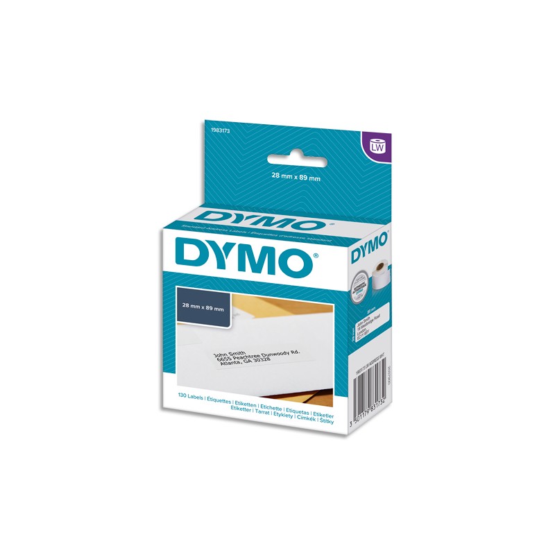 DYMO Boîte de 130 étiquettes LW addresse petit volume 89x28mm 1983173