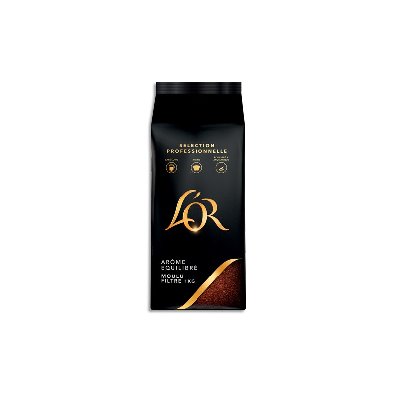L’OR Paquet d'1Kg de café moulu, Arabica, arôme équilibré