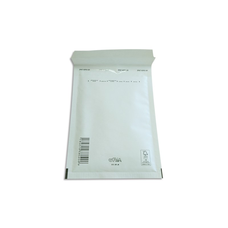 AIRPRO Boîte de 100 pochettes à bulles d'air Kraft Blanc, auto-adhésive, sans trous, Format 15 x 21,5 cm