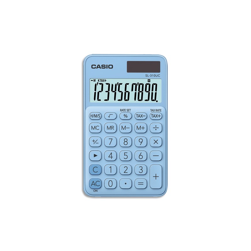 CASIO Calculatrice de poche 10 chiffres Bleue Claire SL-310UC-LB-S-EC