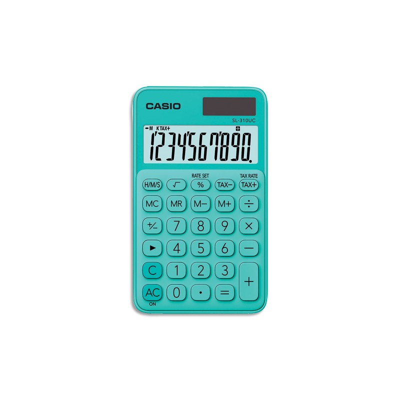 CASIO Calculatrice de poche 10 chiffres Verte SL-310UC-GN-S-EC