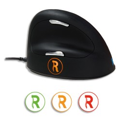 R-GO TOOLS R-go HE mouse break, souris ergonomique, logiciel anti-rsi,M/L, droite, filaire RGOBRHEMLR