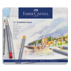 FABER CASTELL Etui de 24 crayons de couleur GOLDFABER aquarellables. Coloris assortis