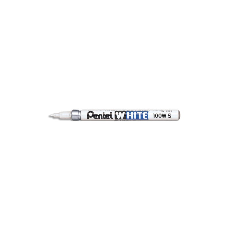 PENTEL Marqueur peinture pointe ogive fine corps métal coloris Blanc WHITE 100WS