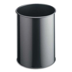 DURABLE Corbeille à papier ronde en métal - 15 litres - ø26 x H31,5 cm - Argent