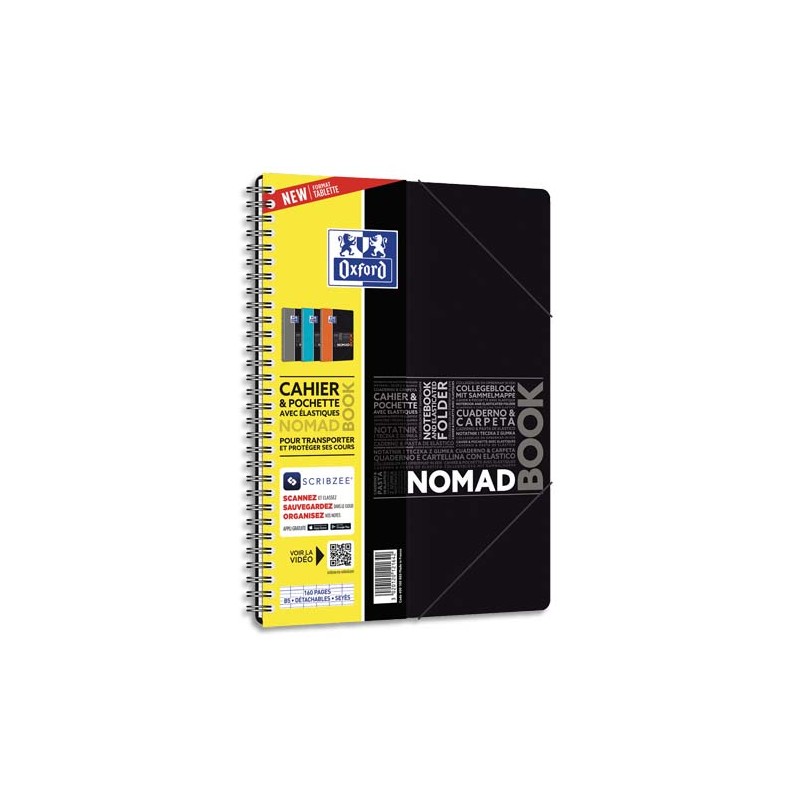 OXFORD Nomadbook 160 pages (couverture PP), Séyès (technologie réglure SCRIBZEE). Format B5
