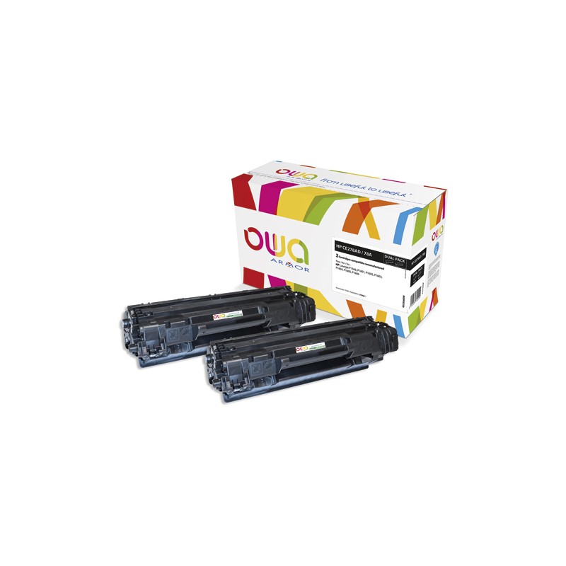 OWA Pack de 2 toners compatibles Noir HP CE278AD/CNO CRG726 K35356OW