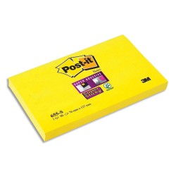 POST-IT Notes Super Sticky Jaune, format 76x 127 mm, 90 feuilles