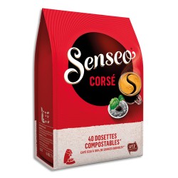 SENSEO Paquet de 40 dosettes de café moulu Corsé aromatique et riche 297g