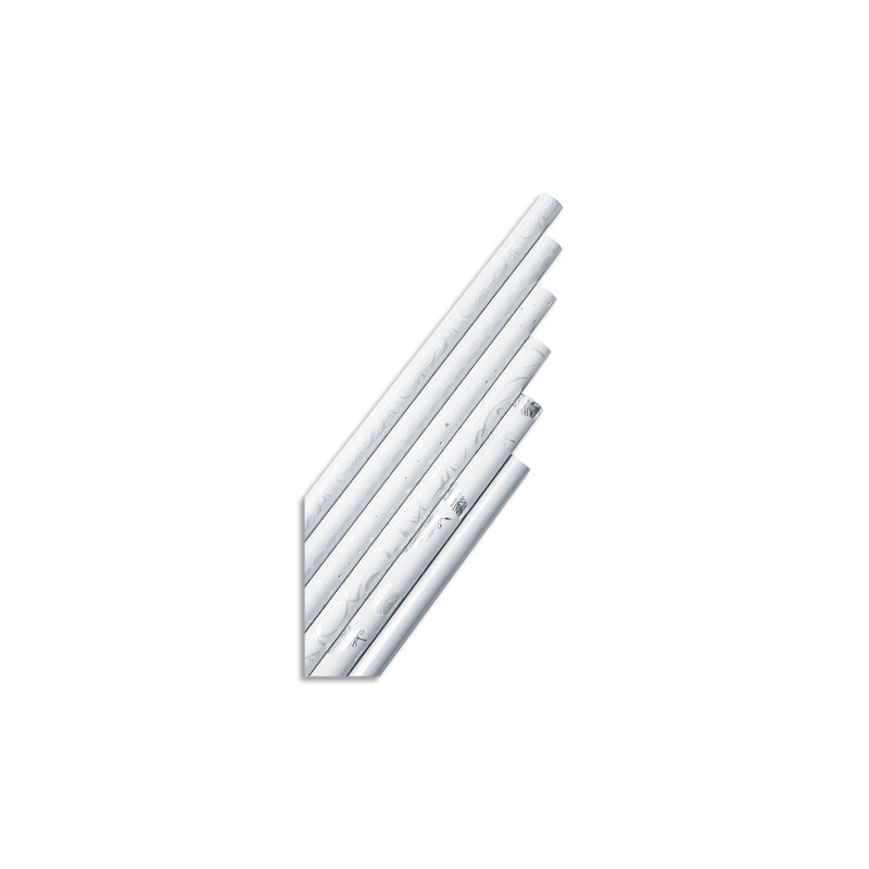 CLAIREFONTAINE Rouleau papier cadeau Blanc Premium 80g. Dimensions 2x0,70m. Coloris Blanc&Blanc 5 motifs