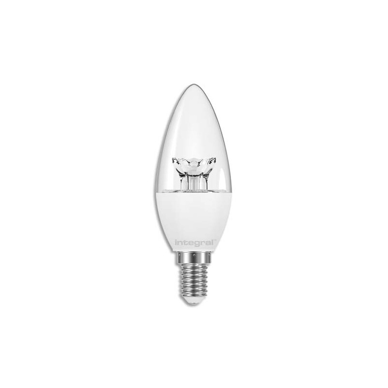 INTEGRAL Ampoule LED Candle Classic E14, 5,5 Watts équivalent 40 Watts, 2700 Kelvin 470 Lumen, cristal