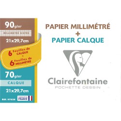 CLAIREFONTAINE Ramette de 50 feuilles de papier calque, format A3, 110g