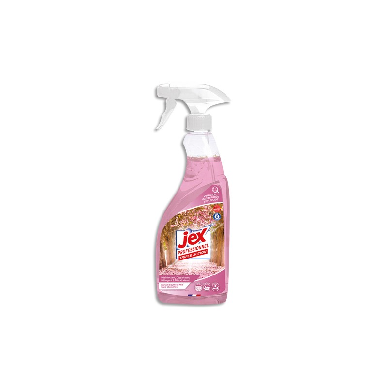 JEX PROFESSIONNEL Spray 750 ml 4 en 1 nettoie dégraisse désinfecte parfum Souffle d Asie multi-surfaces