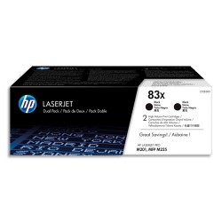 HP Pack de 2 cartouches Laser Noir haute capacité 83X CF283XD