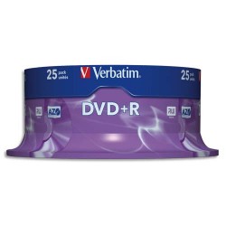 VERBATIM Tour de 25 DVD+R 4,7GB vitesse d'écriture 16x 43500