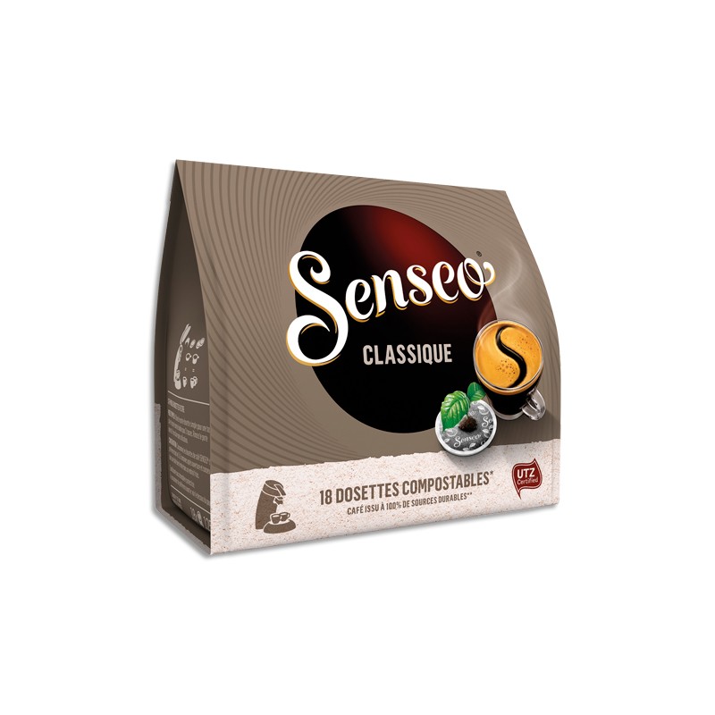 SENSEO Paquet de 18 dosettes de café moulu Classique 125g, environ 7,2g par dosette