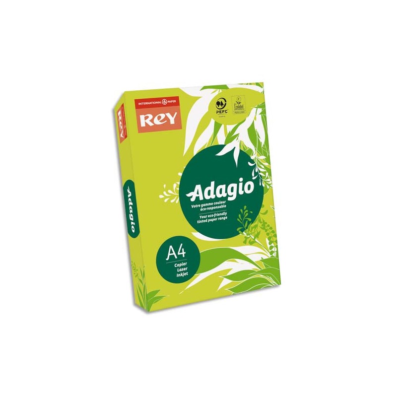 INAPA Ramette 500 feuilles papier couleur flash ADAGIO kiwi fluo A4 80g