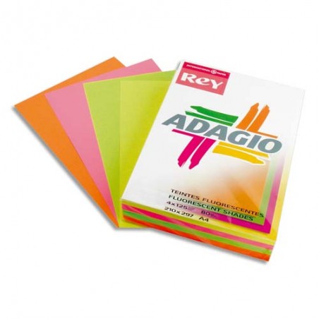 INAPA Ramette 500 feuilles papier couleur flash ADAGIO mandarine fluo A4 80g