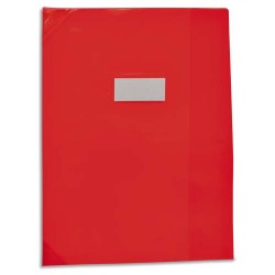 OXFORD Protège-cahier 17x22cm Strong Line cristal 15/100è + coins renforcés (30/100è). Coloris rouge