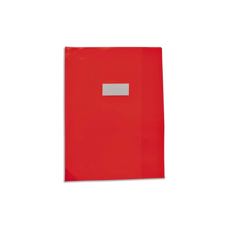 OXFORD Protège-cahier 17x22cm Strong Line cristal 15/100è + coins renforcés (30/100è). Coloris rouge