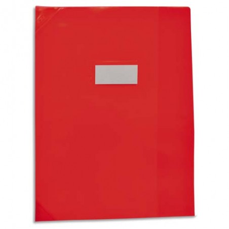 OXFORD Protège-cahier 21x29,7cm Strong Line cristal 15/100è + coins renforcés (30/100è). Coloris rouge