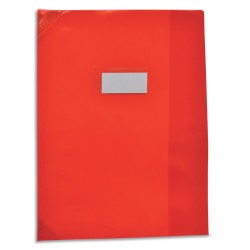 OXFORD Protège-cahier 24x32cm Strong Line cristal 15/100è + coins renforcés (30/100è). Coloris rouge