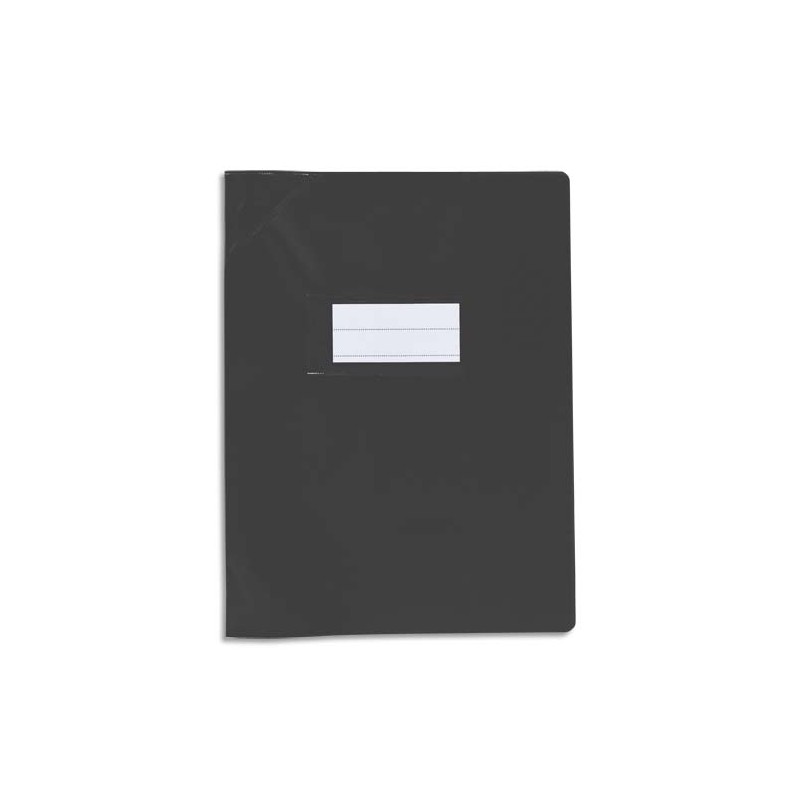 OXFORD Protège-cahier 17x22cm Strong Line opaque 15/100è + coins renforcés (30/100è). Coloris Noir