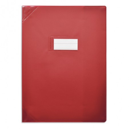 OXFORD Protège-cahier 21x29,7cm Strong Line opaque 15/100è + coins renforcés (30/100è). Coloris rouge