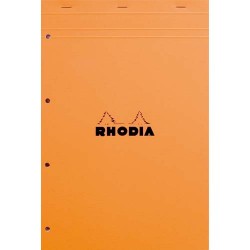 RHODIA Bloc de direction couverture Orange 80 feuilles détachables+perforées format A4+ réglure Seyès
