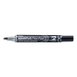 PENTEL Marqueur tableaux Blanc effaçable à sec MAXIFLO Flex-Feel Pointe ogive moyenne. Noir