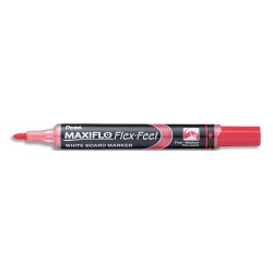 PENTEL Marqueur tableaux Blanc effaçable à sec MAXIFLO Flex-Feel Pointe ogive moyenne. Rouge