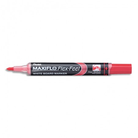 PENTEL Marqueur tableaux Blanc effaçable à sec MAXIFLO Flex-Feel Pointe ogive moyenne. Rouge