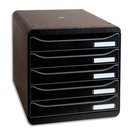 EXACOMPTA Module de classement Big Box Plus 5 tiroirs Noir 34,7x27,8x27,1 cm