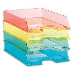 ESSELTE Corbeille à courrier COLOUR'ICE Coloris assortis. Dimensions (lxhxp) : 25,4x6,1x35cm