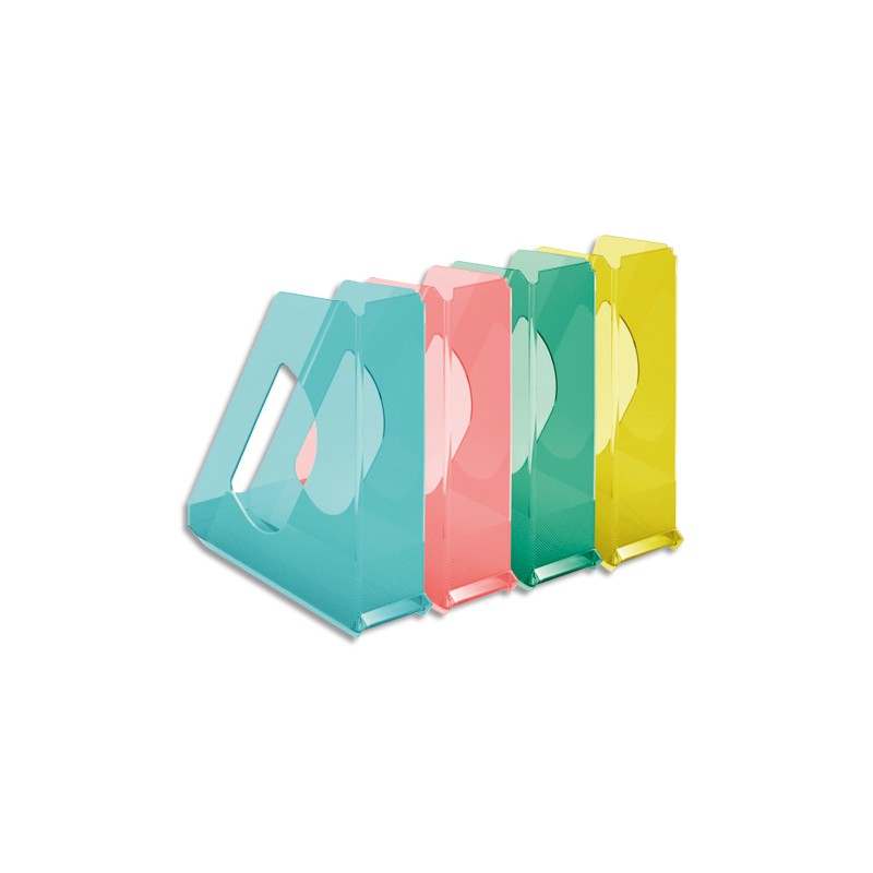 ESSELTE Porte-revues COLOUR'ICE Coloris assortis. Dimensions (hxp) : 25,6x26 cm. Dos de 7,2 cm