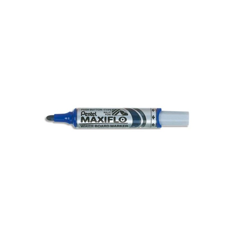 PENTEL Marqueur effaçable sec tableaux Blancs pointe ogive large encre liquide base alcool Bleue MAXIFLO