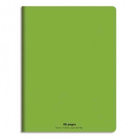 CONQUERANT C9 Cahier piqûre 17x22cm 48 pages 90g grands carreaux Séyès. Couverture polypropylène Vert