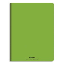 CONQUERANT C9 Cahier piqûre 17x22cm 60 pages 90g grands carreaux Séyès. Couverture polypropylène Vert