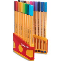 STABILO ColorParade de 20 stylos feutre Point 88. Coloris assortis