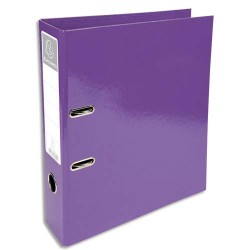 EXACOMPTA Classeur à levier IDERAMA en carton pelliculé. Dos 7 cm. Format A4+. Coloris Violet
