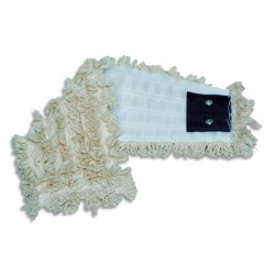 BROSSERIE THOMAS Frange de rechange Blanche en coton à bouclettes, oeillet chromé, Format 40 x 17 cm