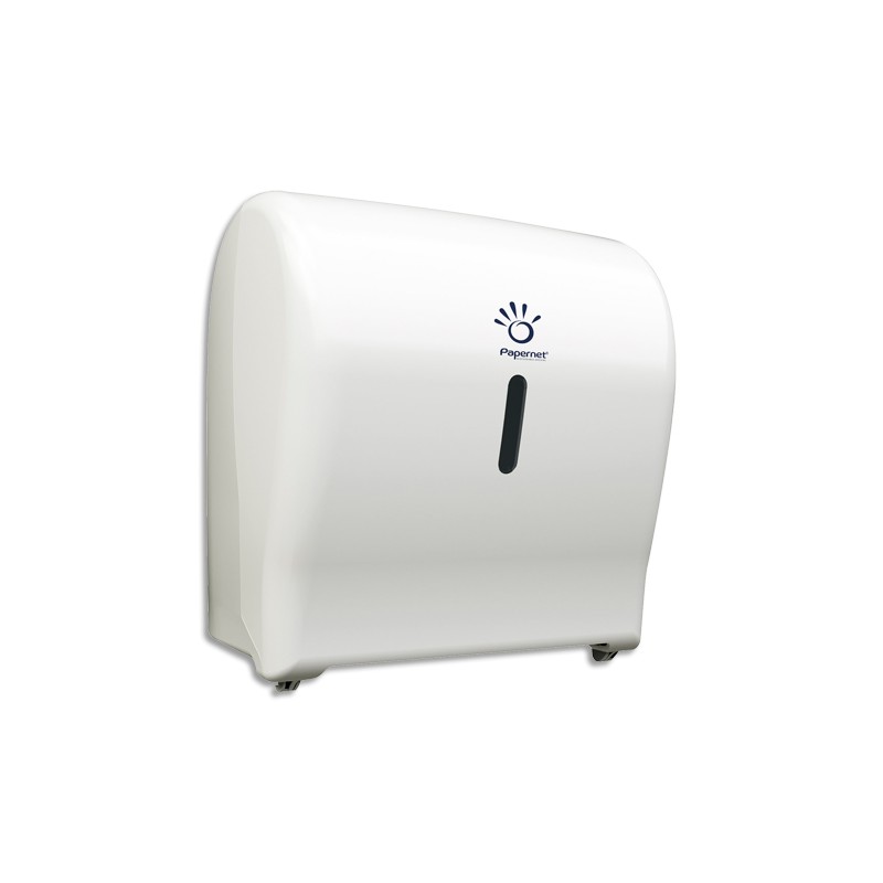 PAPERNET Distributeur Mini Autocut Blanc pour essuie-mains en rouleau en ABS - Dim L31,4 x H33 x P20,4 cm